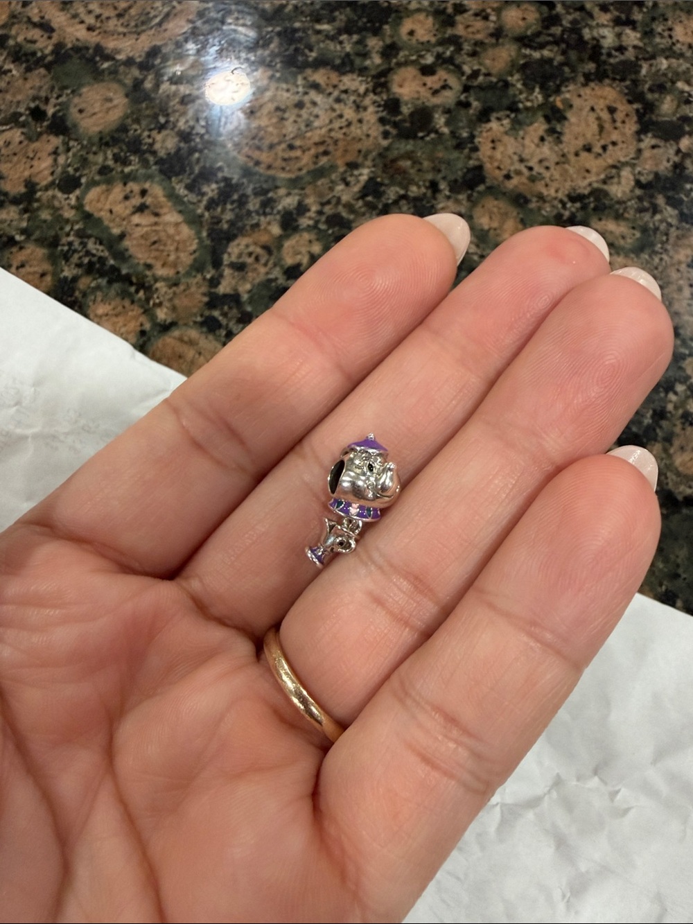 925 Mrs. Pots Sterling Silver Purple Charm Pendant